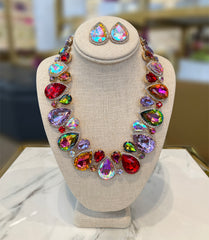 Red  Pearl Rhinestone Necklaces & Earrings